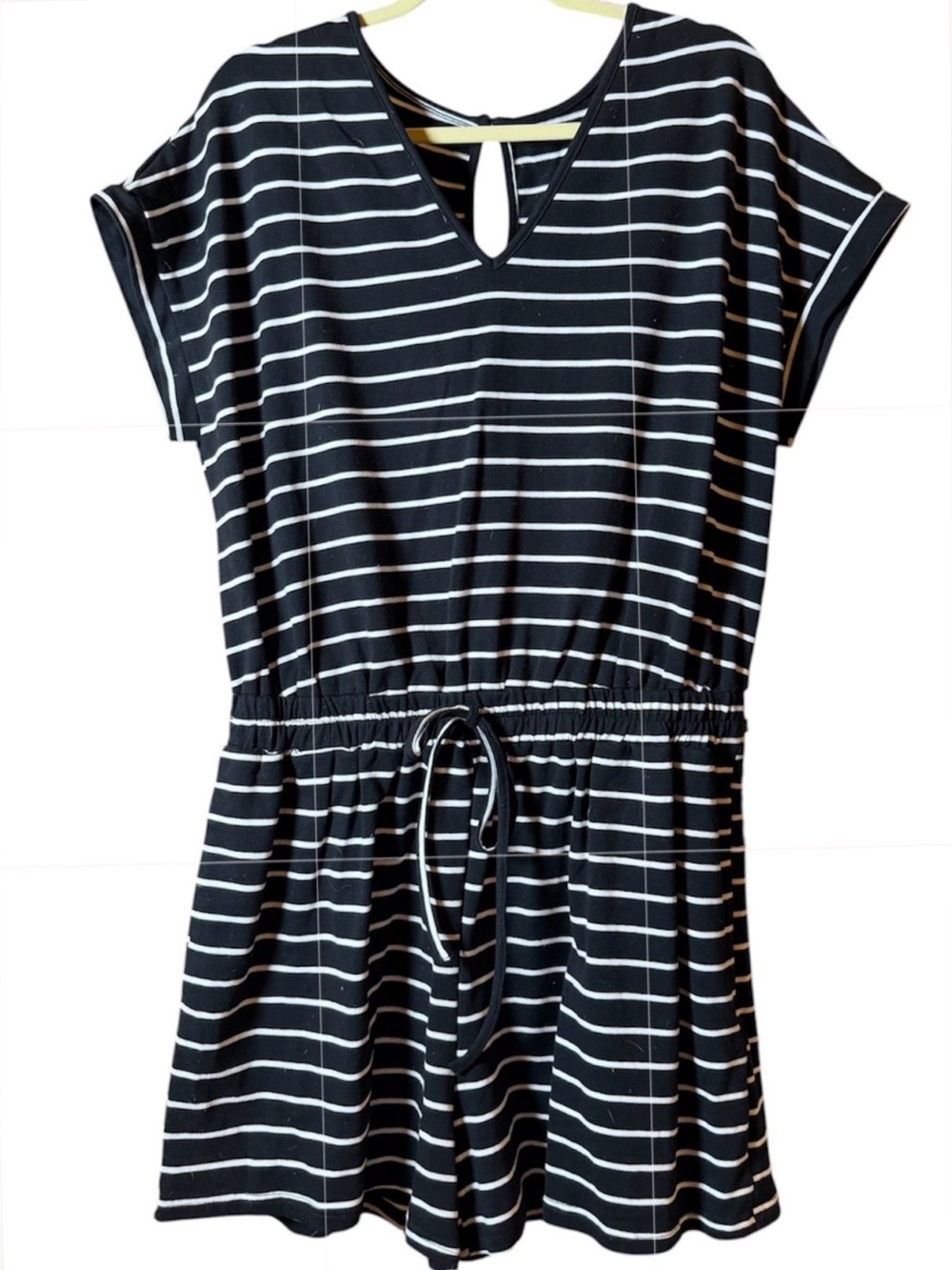 NWT CUPSHE Black And White Stripe Romper. Size XL